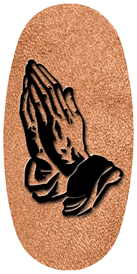 DASOV 516 BK SH CP Black Praying Hands Shimmer Copper Background